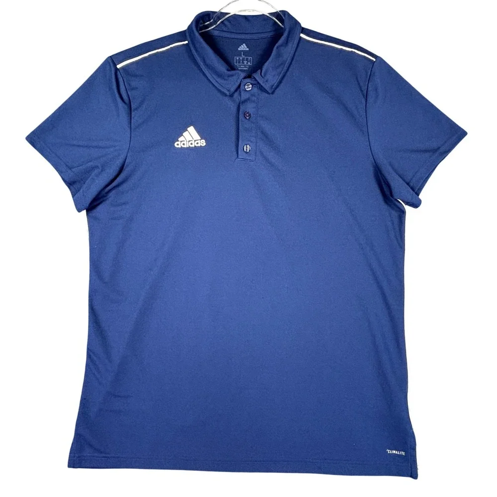 Adidas Mens Climalite Polo Shirt Navy Blue Short Sleeve Golf Top CV3589 Large